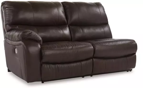 family circle dark brown laf rec power loveseat by ashley