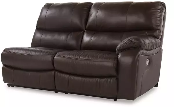 family circle dark brown raf rec power loveseat by ashley