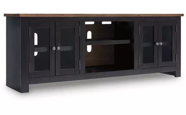 wildenauer brown/black xl tv stand w/fireplace option by ashley