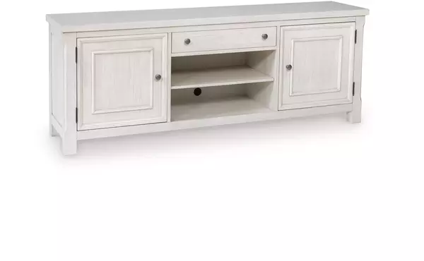 robbinsdale antique white extra large tv stand by ashley