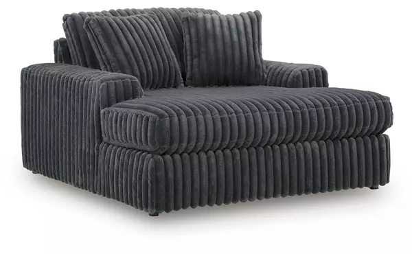 midnight-madness gunmetal oversized chaise by ashley