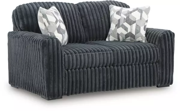 midnight-madness gunmetal loveseat by ashley
