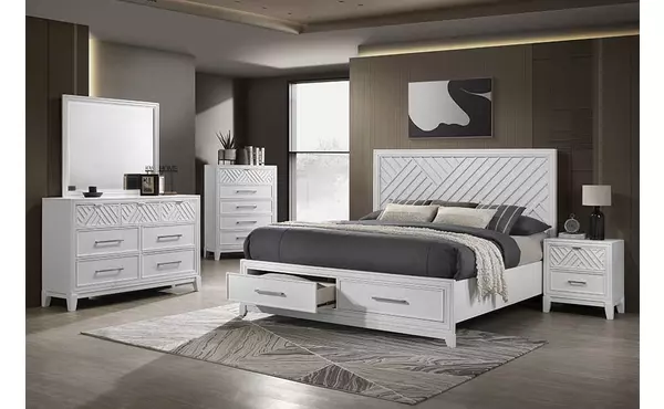white double bed by exact