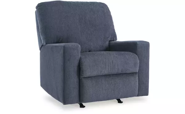 rannis navy rocker recliner by ashley