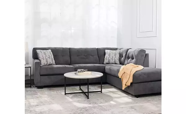 bowdre gunmetal raf corner chaise by ashley