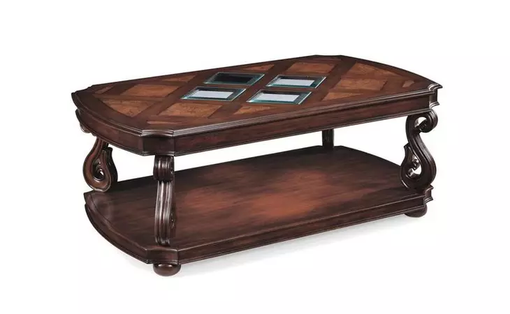 T1648-43  RECTANGULAR COFFEE TABLE (W CASTERS) T1648 - HARCOURT