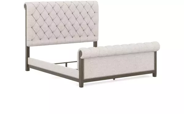 hillcott dark brown cal king upholstered rails by ashley