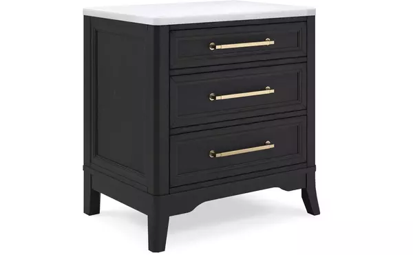welltern black three drawer night stand by ashley