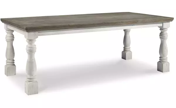 havalance white/gray rectangular dining room table by ashley