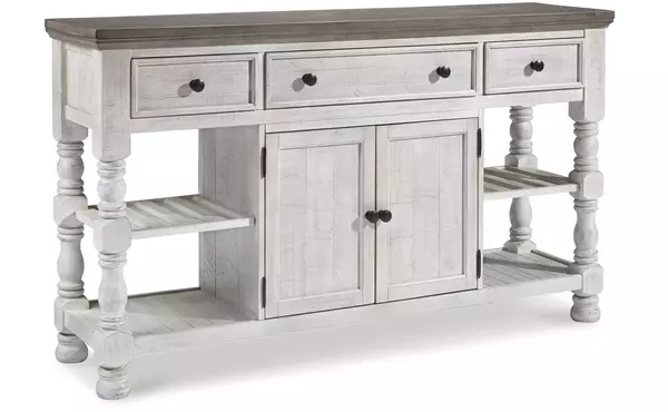 havalance white/gray dining room server by ashley