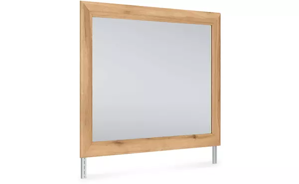 aleaport warm brown bedroom mirror by ashley