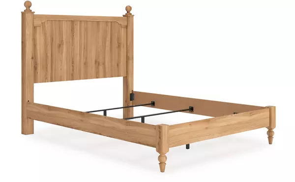 aleaport warm brown queen panel footboard w/rails by ashley