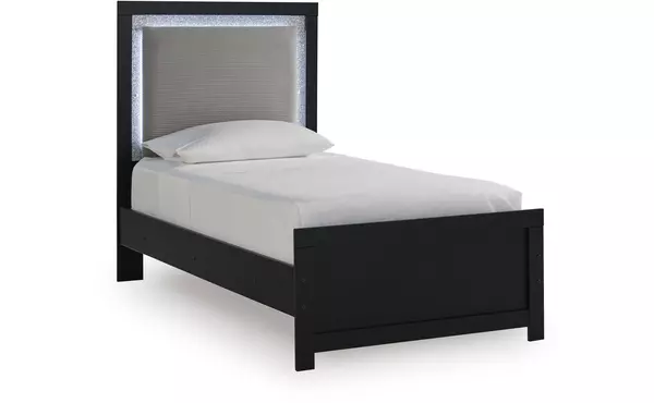 maeling black twin uph panel headboard by ashley