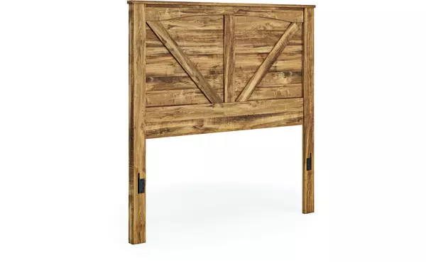 maystonna brown queen crossbuck panel hdbd by ashley