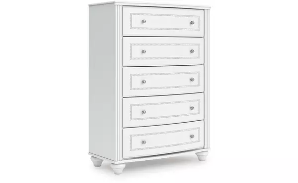 kozlani white five drawer chest by ashley