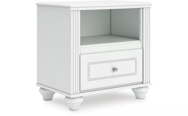 kozlani white one drawer night stand by ashley