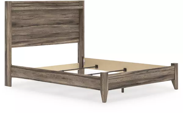elbrim brown queen panel footboard w/rails by ashley