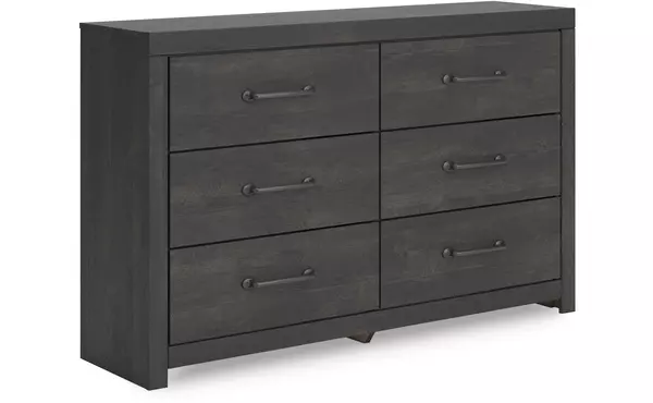 hollivern dark gray six drawer dresser by ashley