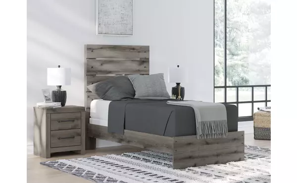 graystorm brown gray twin panel headboard/footboard by ashley