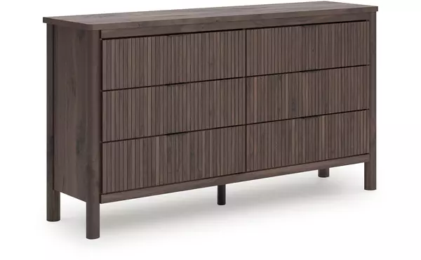 pamytta brown six drawer dresser by ashley