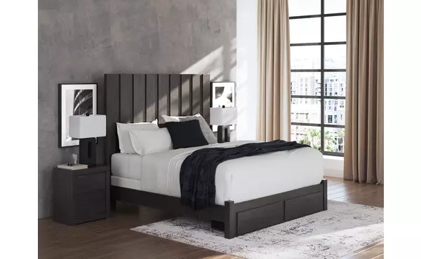 fraluna charcoal king storage footboard by ashley