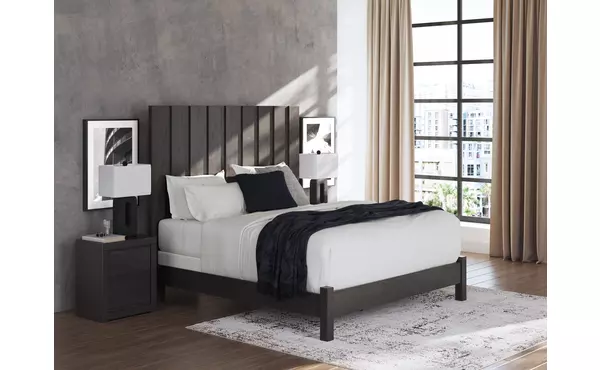 fraluna charcoal king headboard panel by ashley