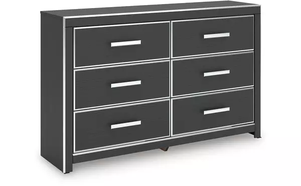 zuraleus black six drawer dresser by ashley