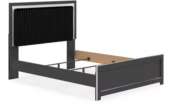 zuraleus black queen uph panel headboard by ashley