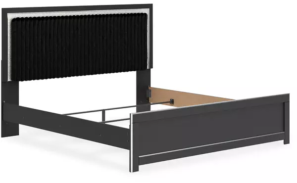 zuraleus black king uph panel headboard by ashley