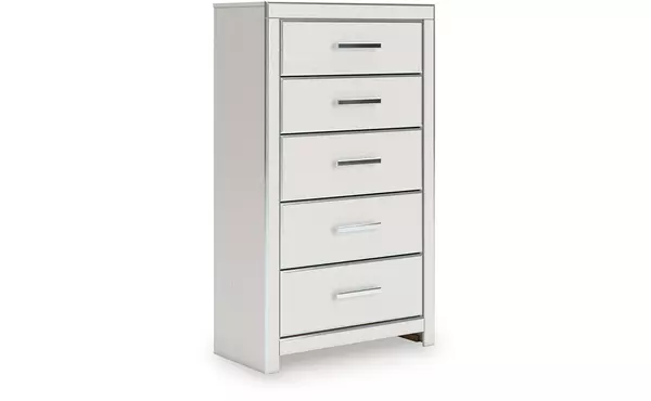 zuraleus white five drawer chest by ashley