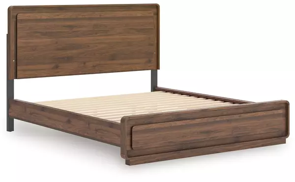 fortlorn walnut brown california king panel rails by ashley