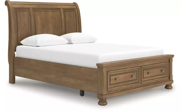 feddinger medium brown queen sleigh headboard by ashley