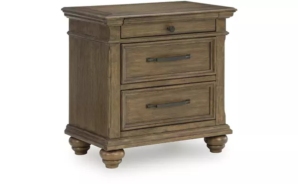 karallin medium brown three drawer night stand by ashley