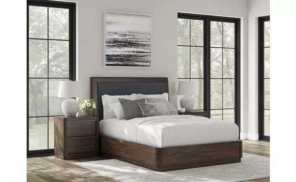 dilenno dark brown queen uph panel headboard by ashley
