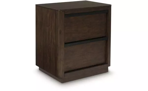 dilenno dark brown two drawer night stand by ashley