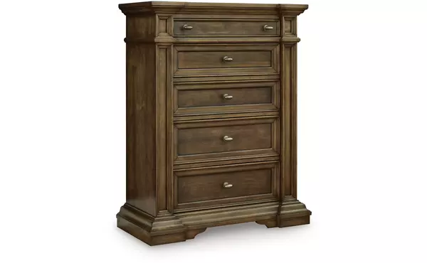 frantanna brown five drawer chest by ashley
