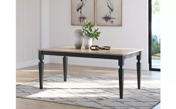 brenkerton grayish brown/black rectangular dining room table by ashley