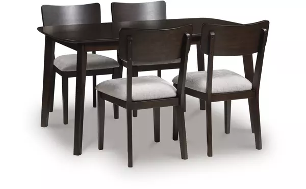 mallenette merlot dining room table set (5/cn) by ashley