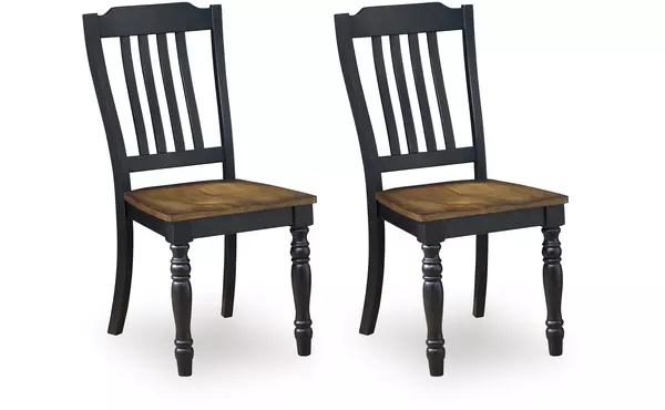 clorazi black/brown dining room side chair (2/cn) by ashley