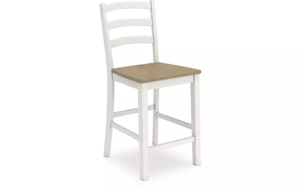 purlaney antique white/natural barstool (2/cn) by ashley