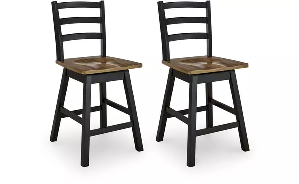 wildenauer brown/black swivel stool (2/cn) by ashley