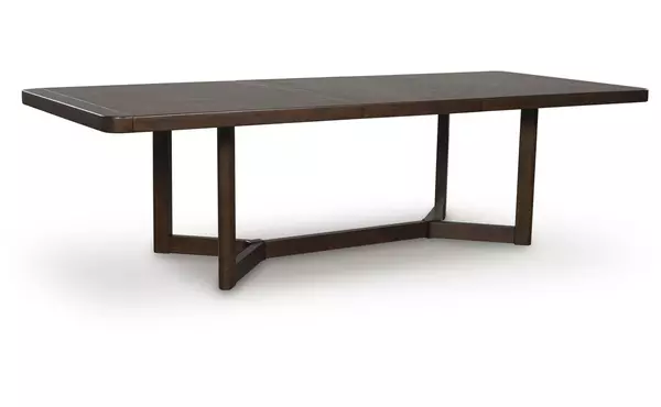 dilenno dark brown rect dining room ext table by ashley
