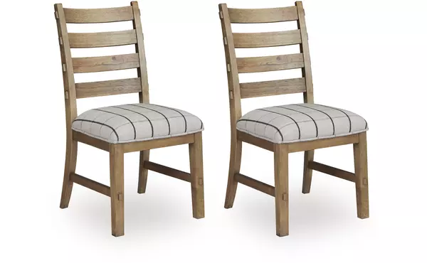 ridgester light brown dining uph side chair (2/cn) by ashley