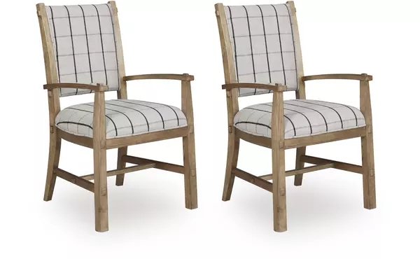 ridgester light brown dining uph arm chair (2/cn) by ashley