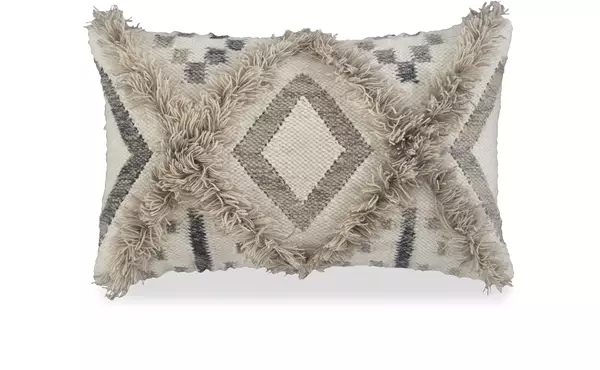 liviah tan/cream/gray pillow by ashley