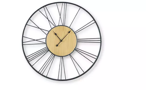 brockett black/natural wall clock by ashley