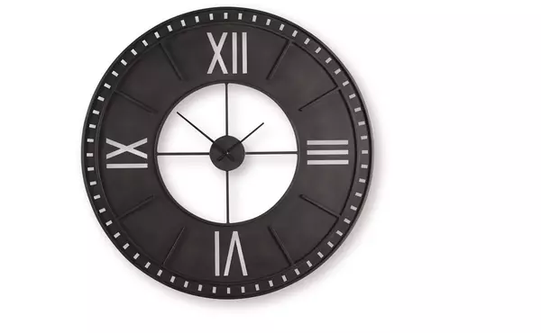 lytle antique brown wall clock by ashley