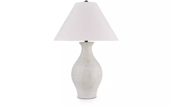 ashbend antique white ceramic table lamp (1/cn) by ashley