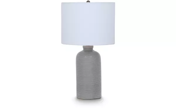 wimlow gray blue ceramic table lamp (1/cn) by ashley