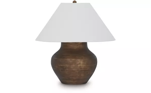 whitham antique copper finish metal table lamp (1/cn) by ashley